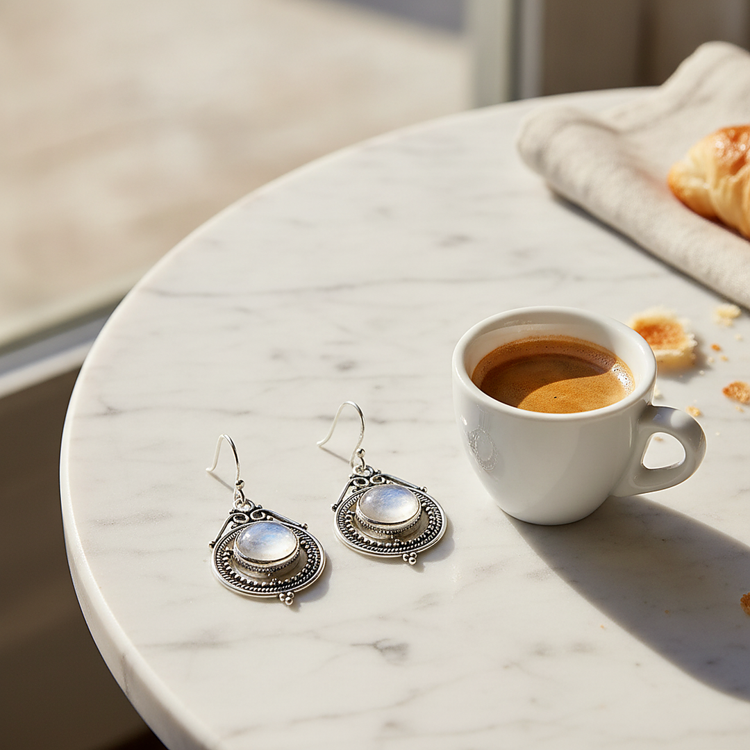 Boucles d’oreilles Willa en pierre de lune