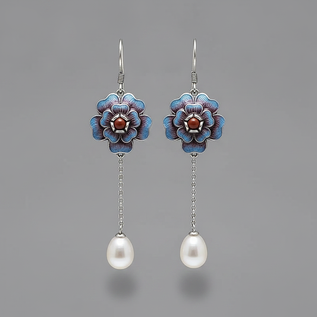 Boucles d’oreilles en perles opalines