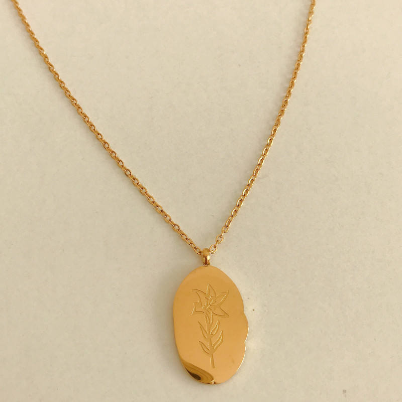 Collier Pendentif Fleur de Naissance Dorée