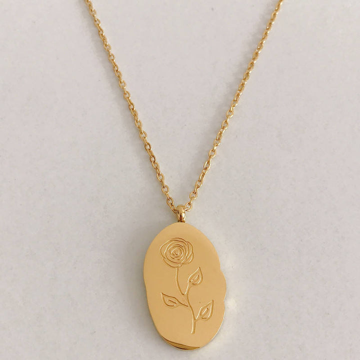 Collier Pendentif Fleur de Naissance Dorée
