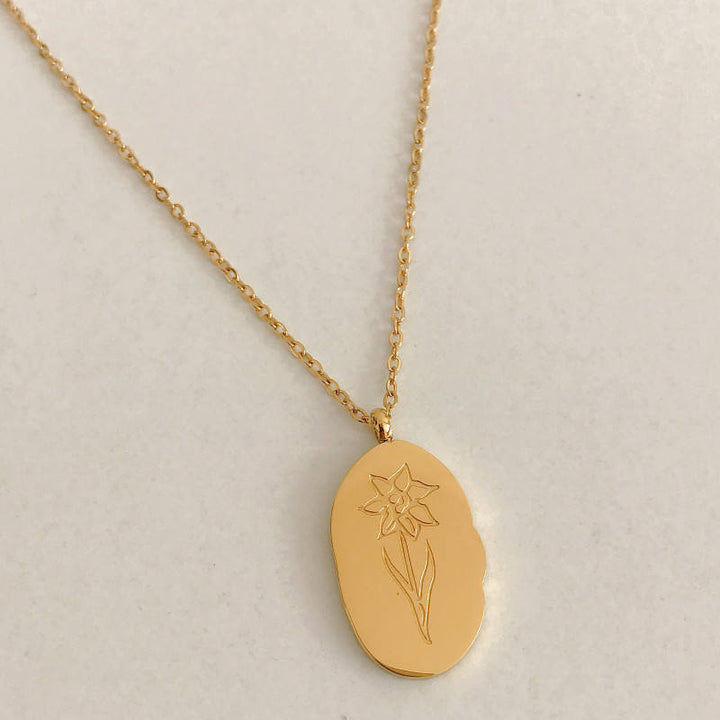 Collier Pendentif Fleur de Naissance Dorée