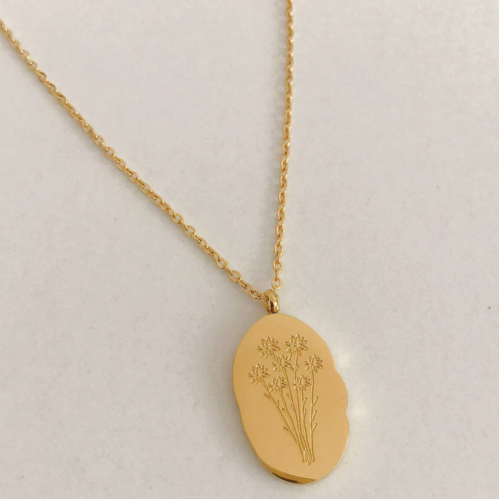 Collier Pendentif Fleur de Naissance Dorée