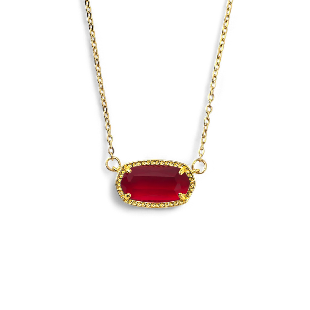 Oval Birthstone Pendant Necklace