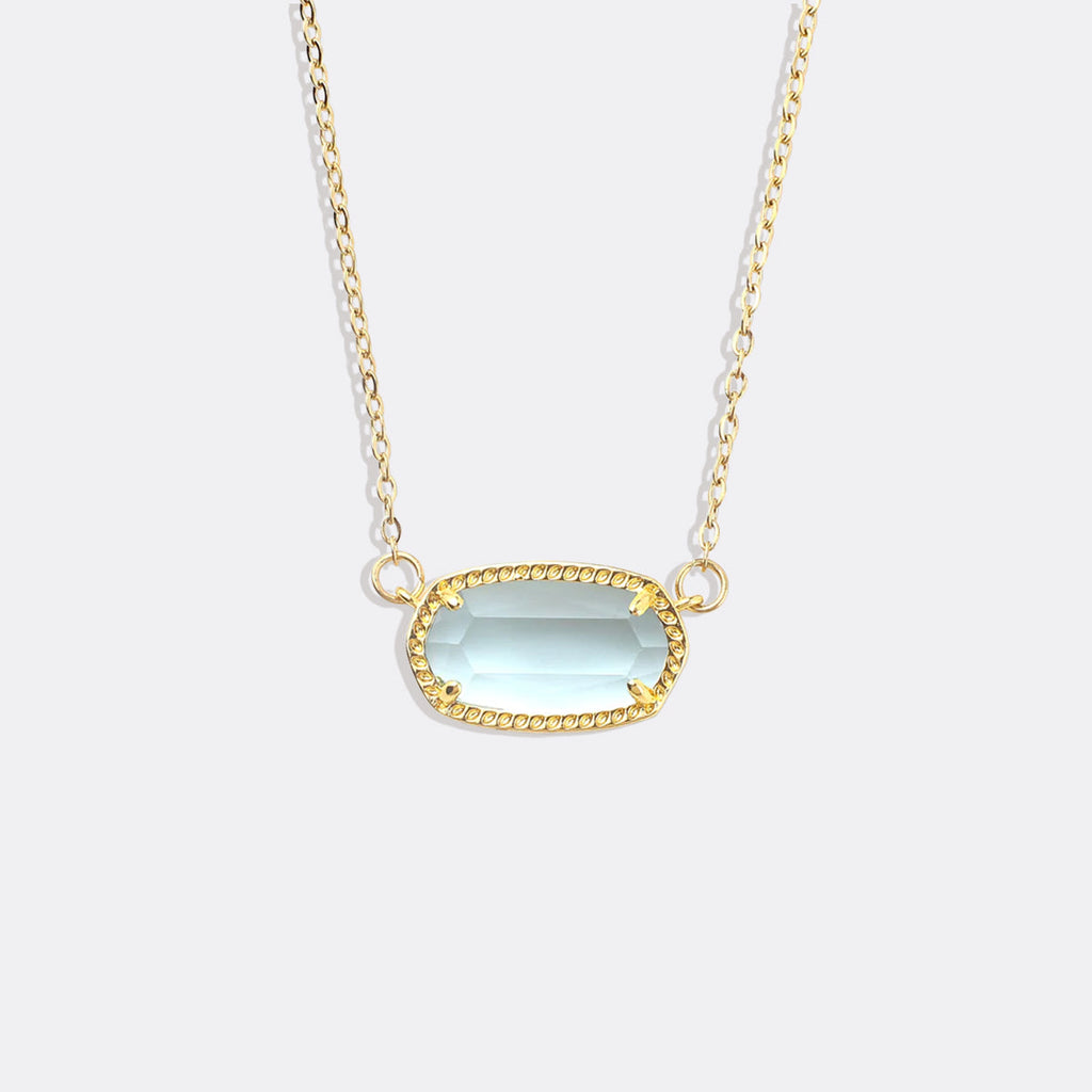 Oval Birthstone Pendant Necklace