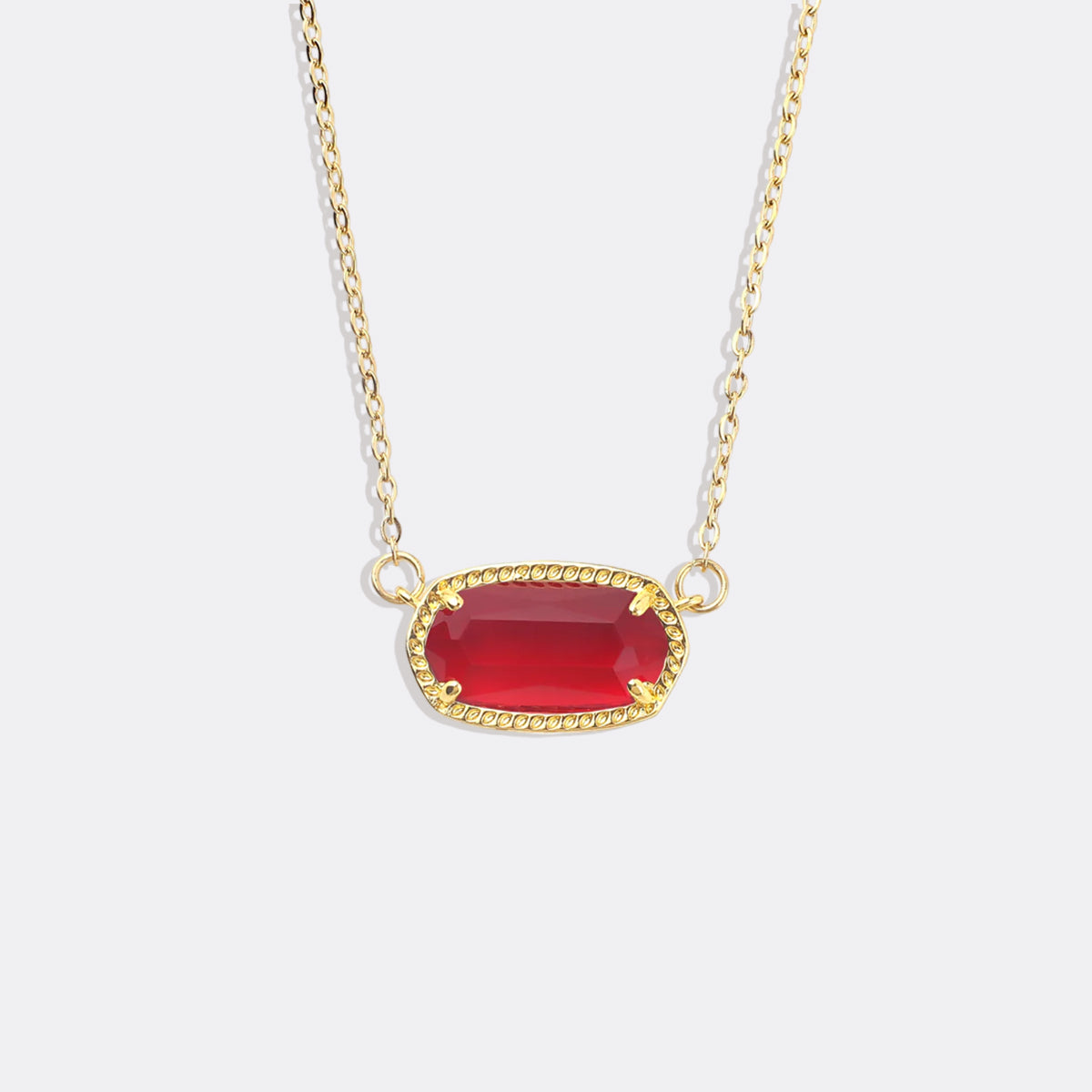 Oval Birthstone Pendant Necklace