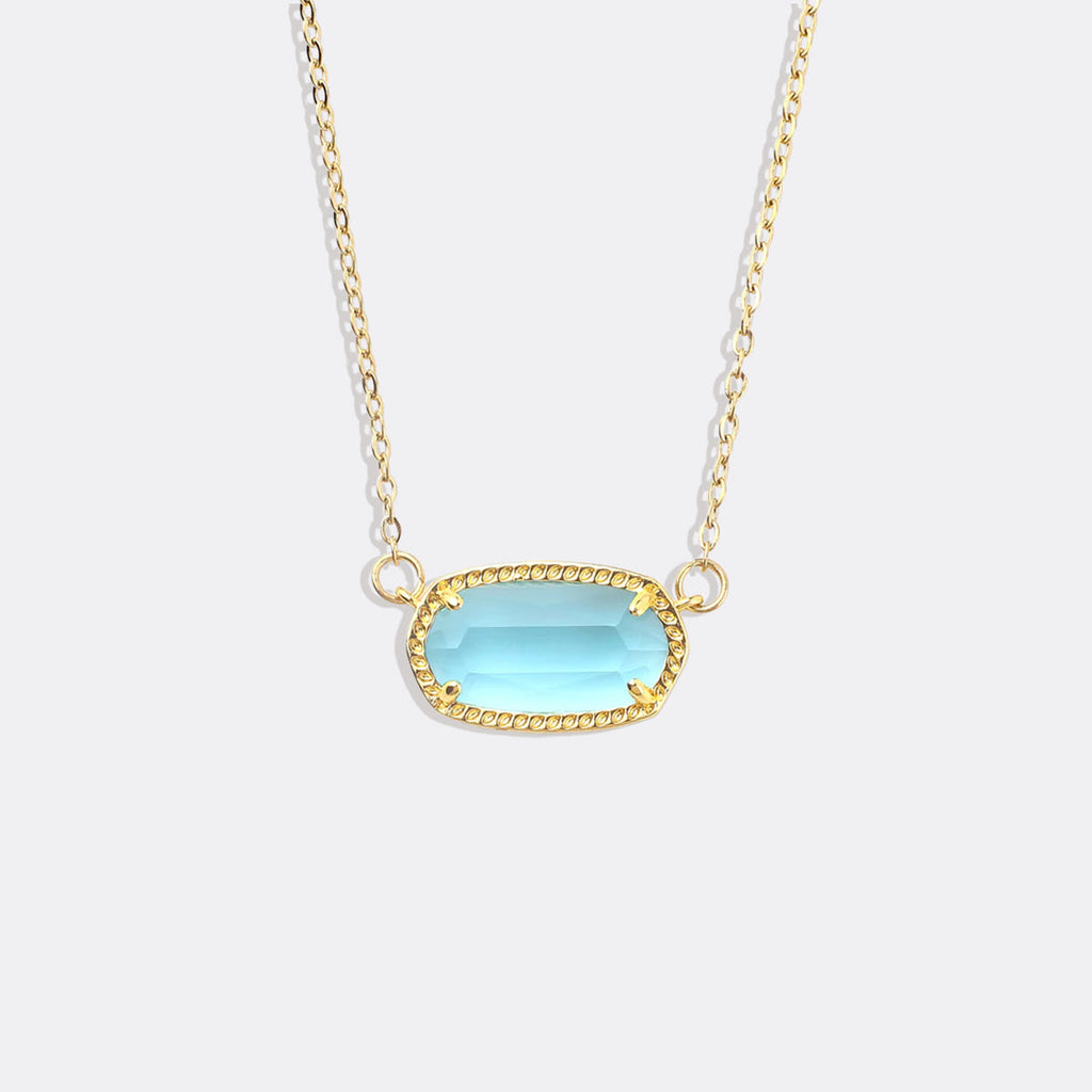 Oval Birthstone Pendant Necklace