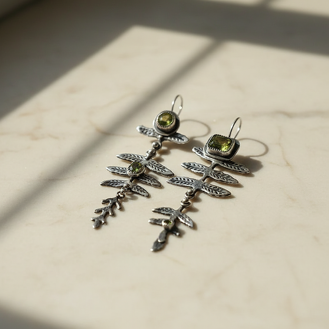 Boucles d’oreilles Rosalie en péridot