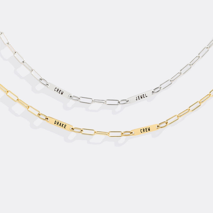 Paperclip Necklace With Personalized Names