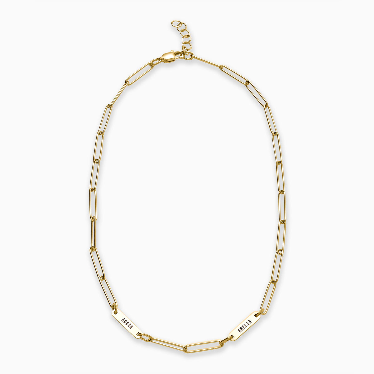 Collana con fermaglio e nomi personalizzati
