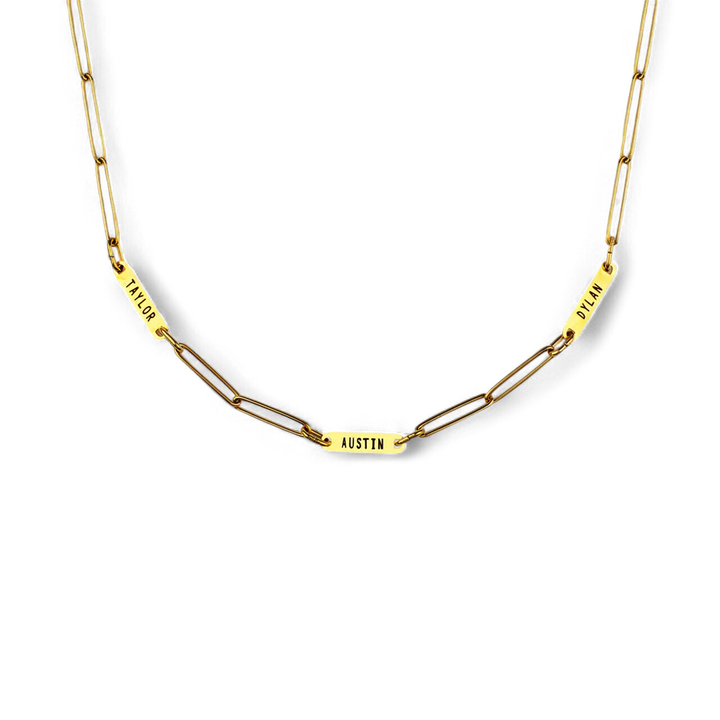 Paperclip Necklace With Personalized Names
