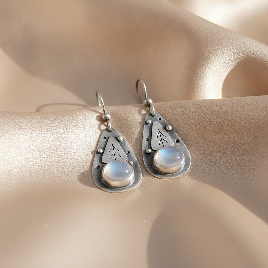 Boucles d’oreilles Blythe en pierre de lune