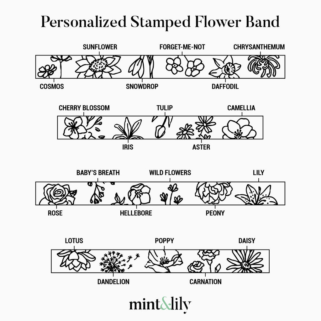 Personalized Stamped Flower Ring