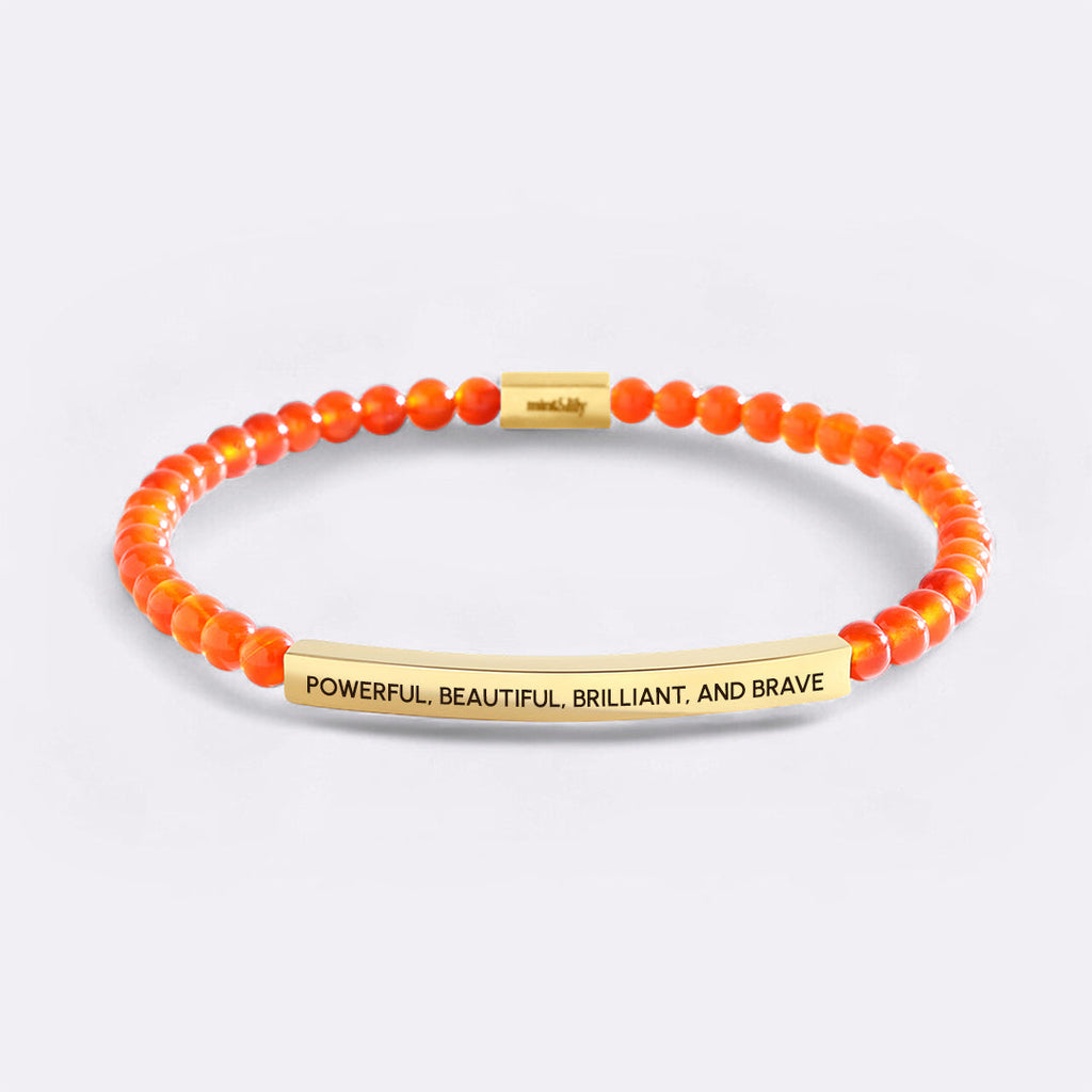 Bracciale Inspire con perline Potente, Bello, Brillante e Coraggioso