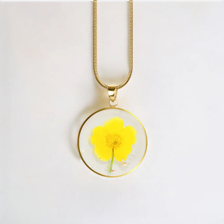 Pressed Birth Flower Necklace