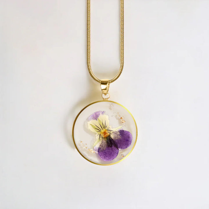 Pressed Birth Flower Necklace