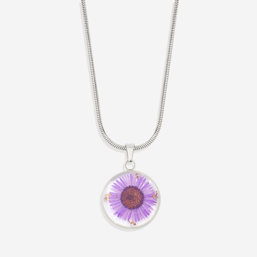 Pressed Birth Flower Necklace
