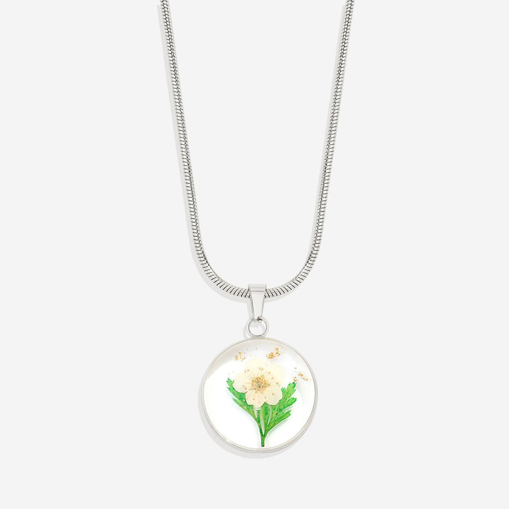 Pressed Birth Flower Necklace