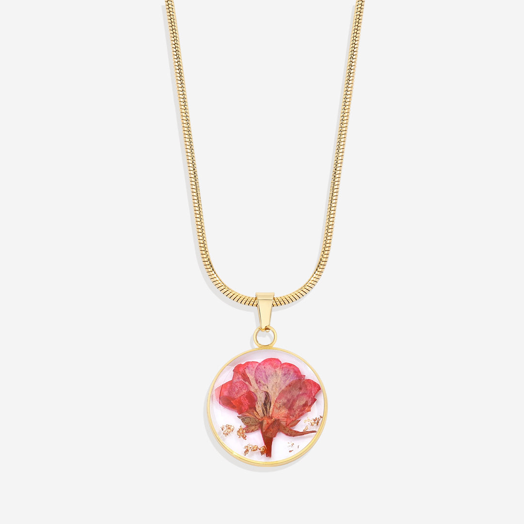 Pressed Birth Flower Necklace