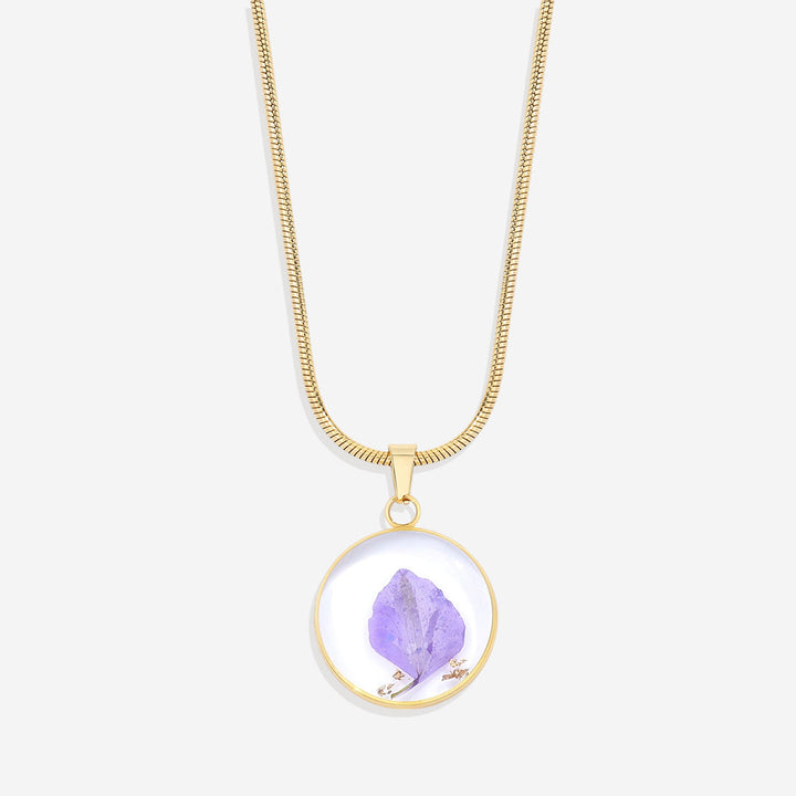 Pressed Birth Flower Necklace