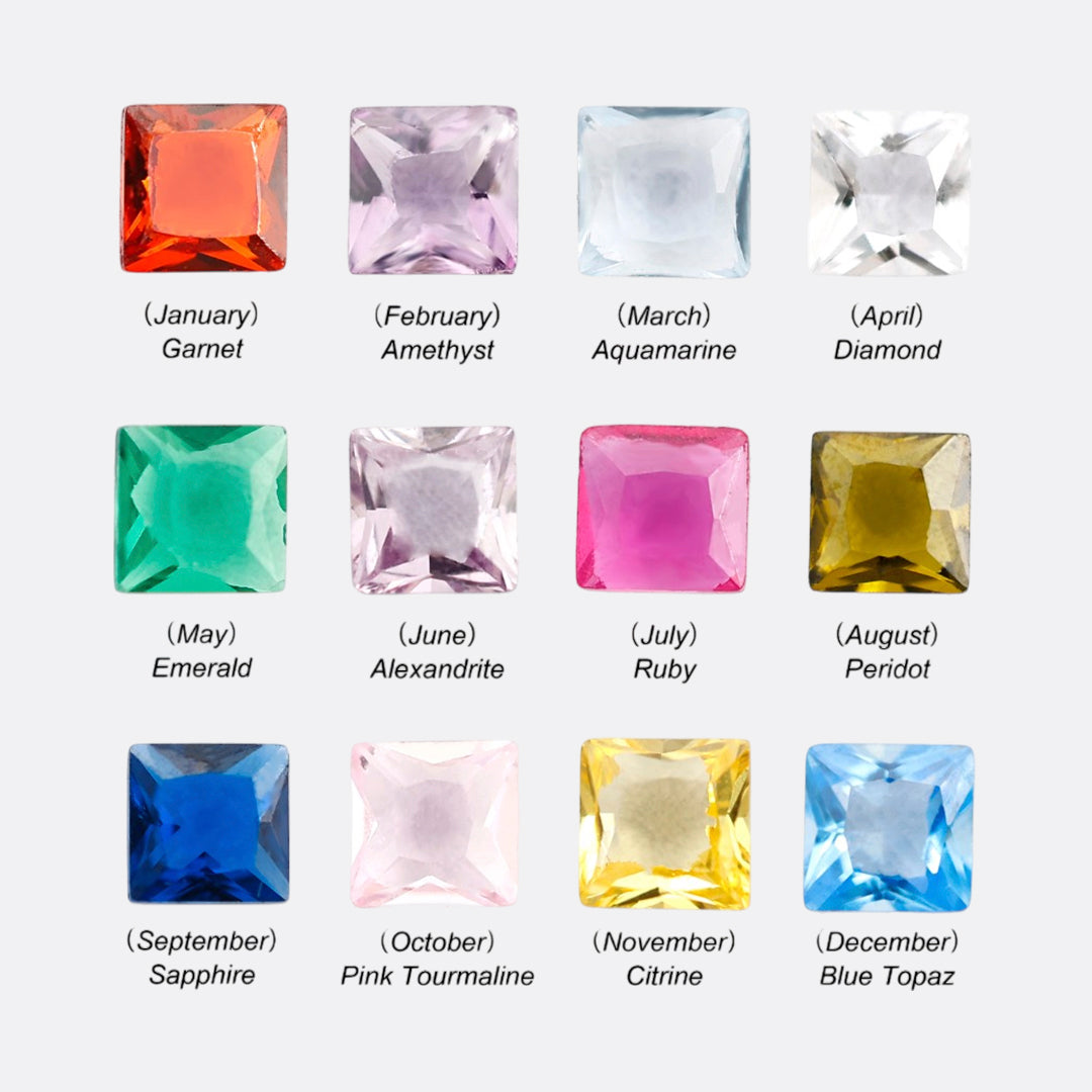 Princess-Cut Birthstone Band Ring