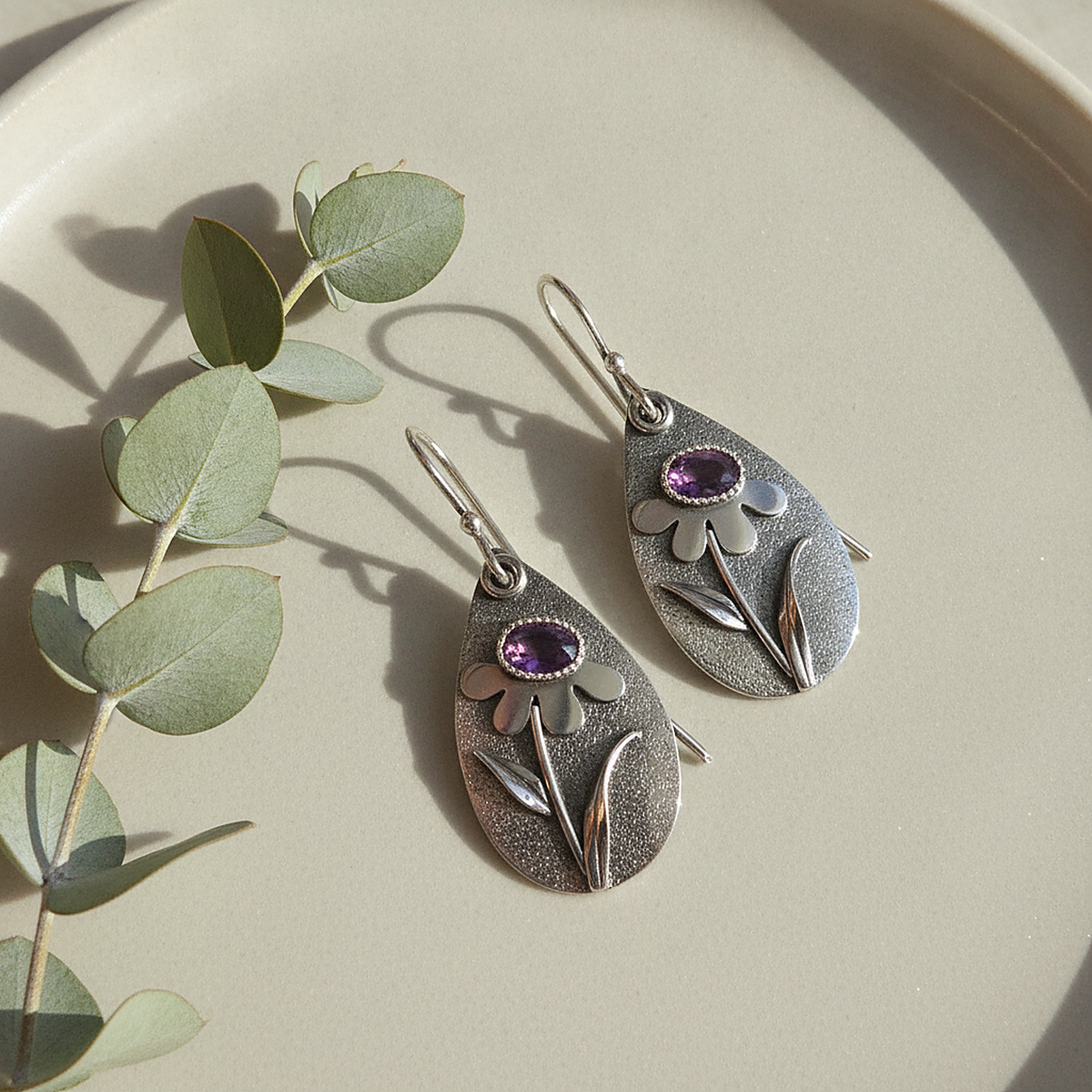 Lourdes Amethyst Earrings