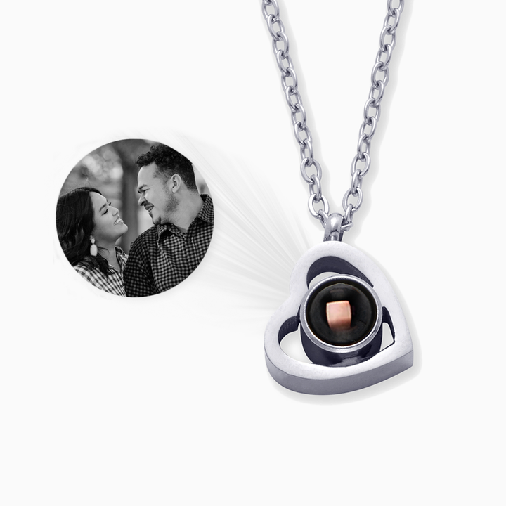 Collar con foto en forma de corazón personalizado