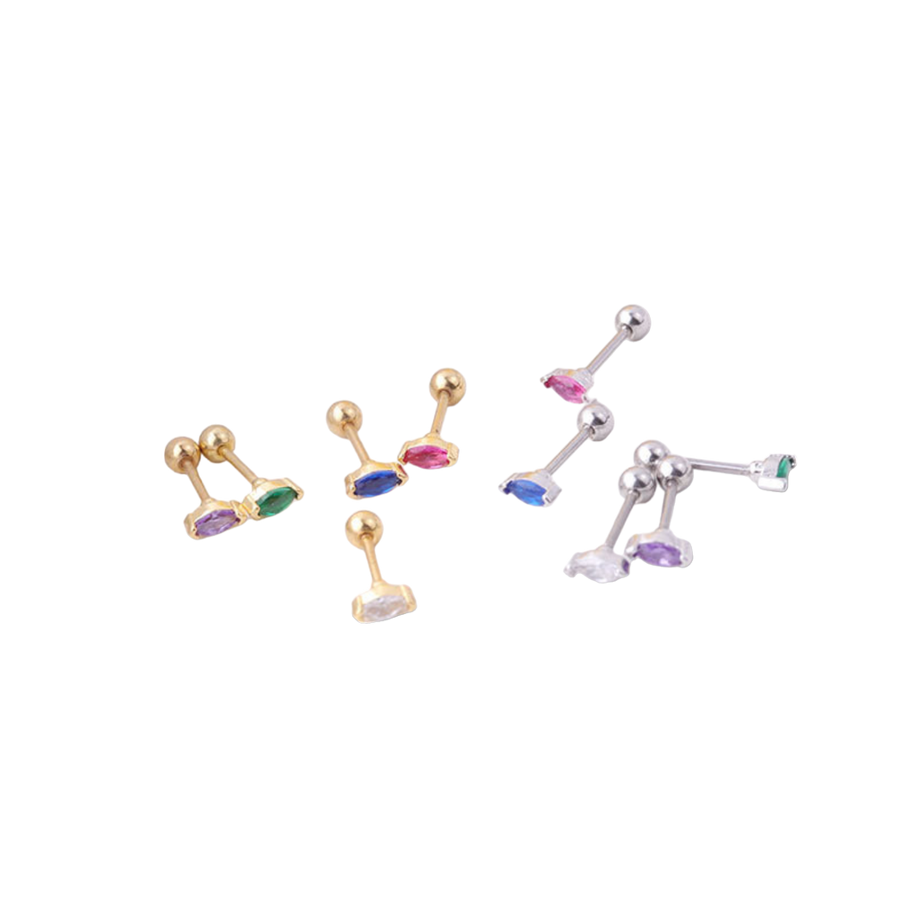 Marquis Gemstone Sleeper Stud Earrings