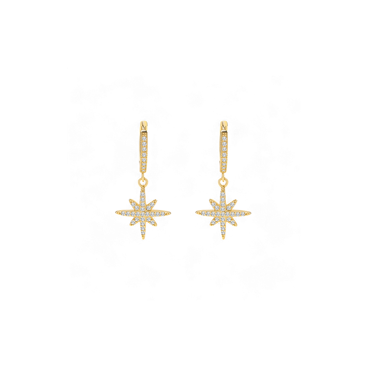 Starburst Drop Huggie Earrings