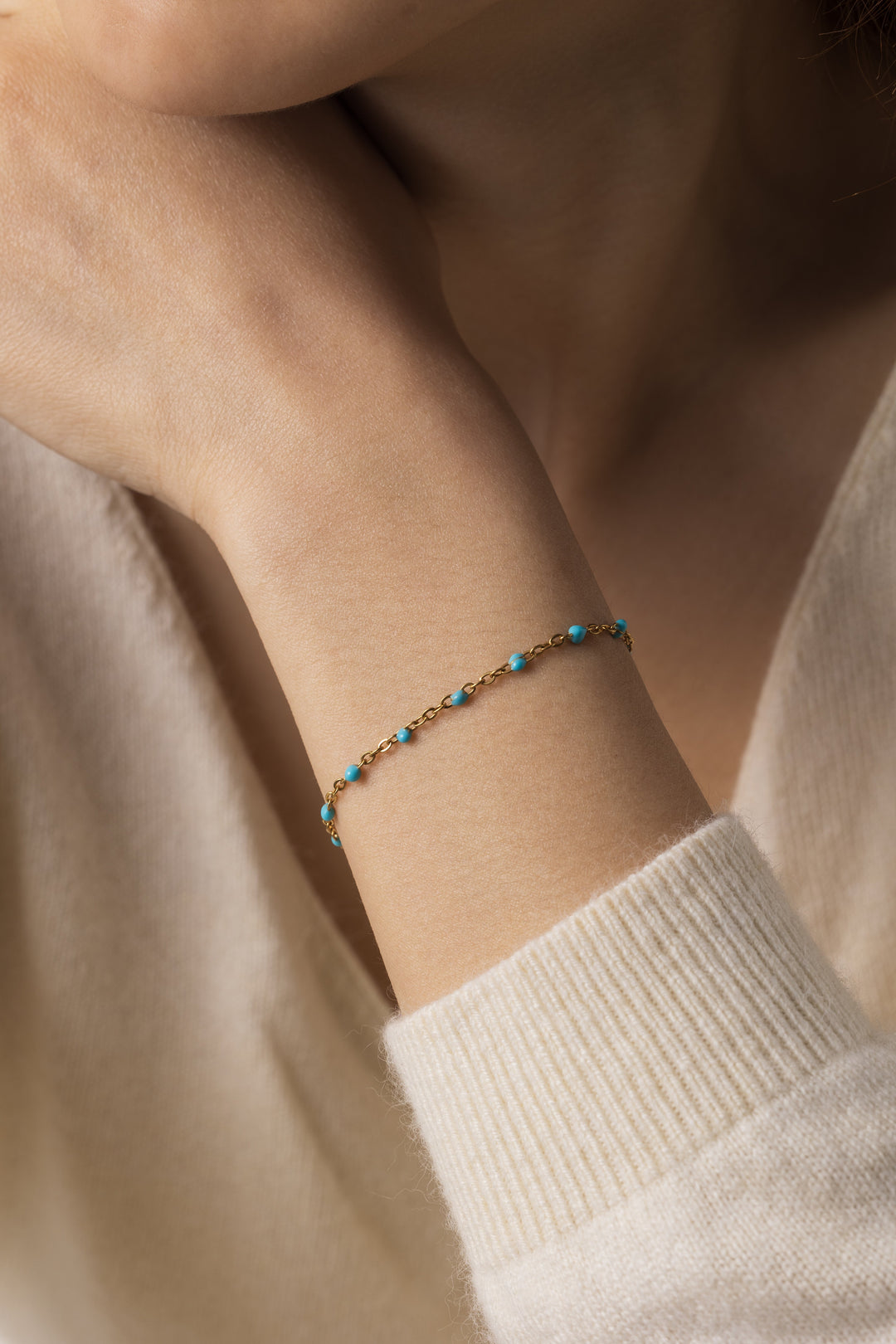 Turquoise Beaded Station Bracelet