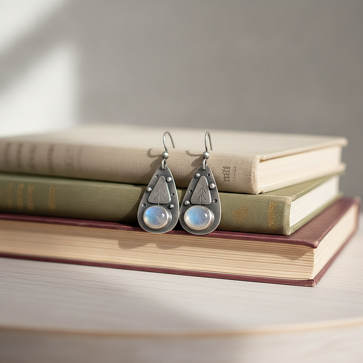 Boucles d’oreilles Blythe en pierre de lune