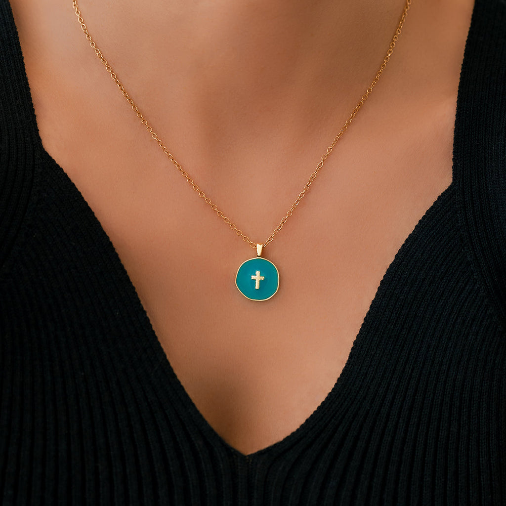 Pendente Cruz Minimalista em Esmalte