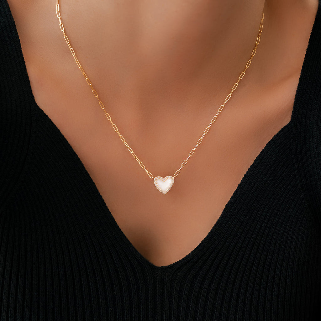 Collana delicata a catena a clip con cuore