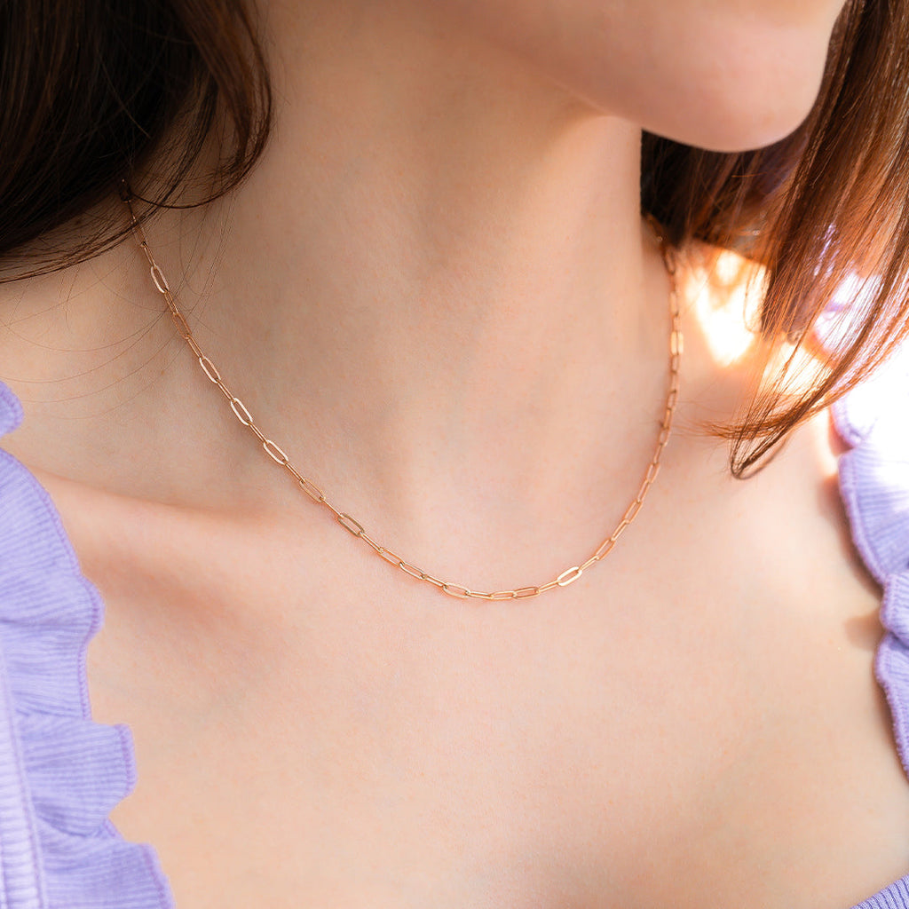Thin Paperclip Necklace
