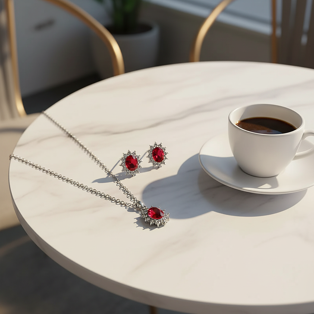 Conjunto de joias Suri Ruby