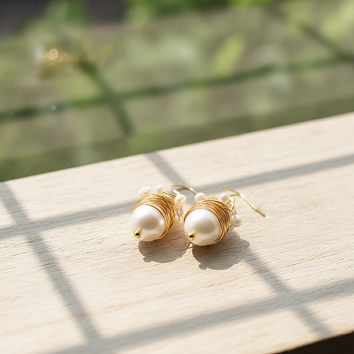Cerise Pearl Earrings