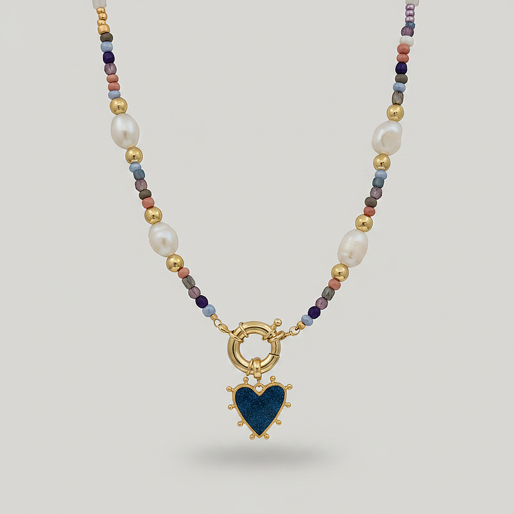 Zwart Hart Gouden Ketting
