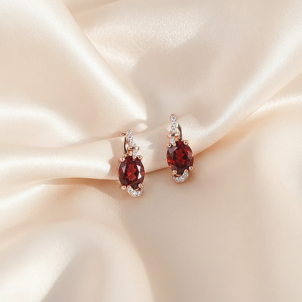 Pendientes Marguerite de rubíes