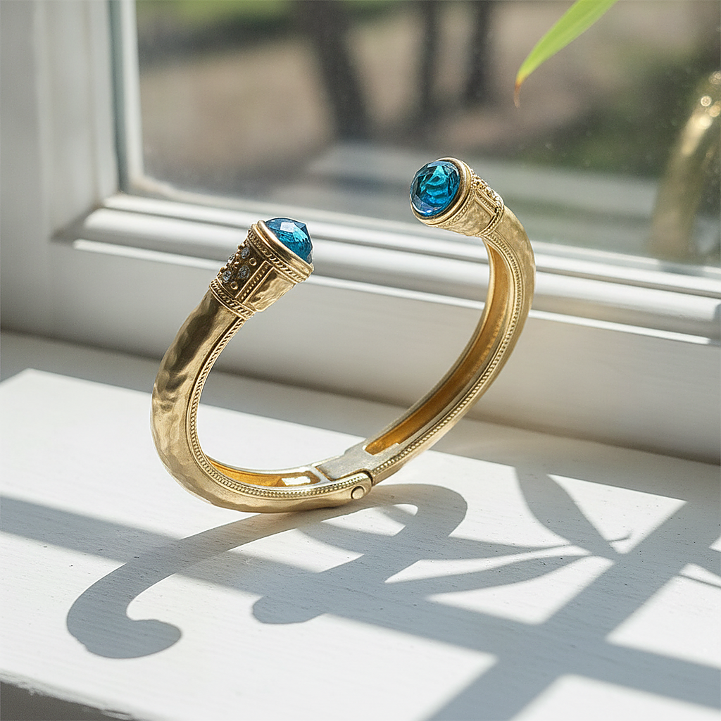 Bracelet vintage en saphir bleu