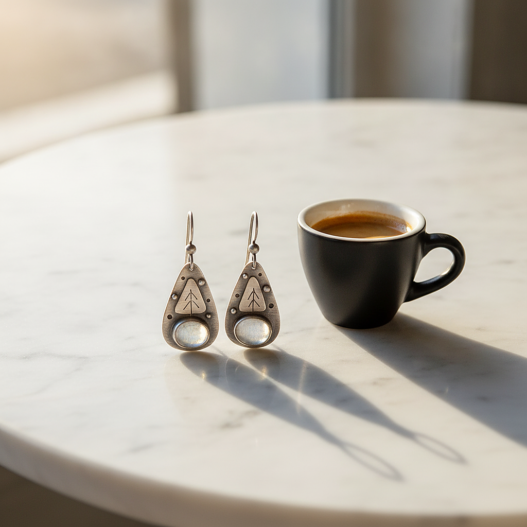 Boucles d’oreilles Blythe en pierre de lune
