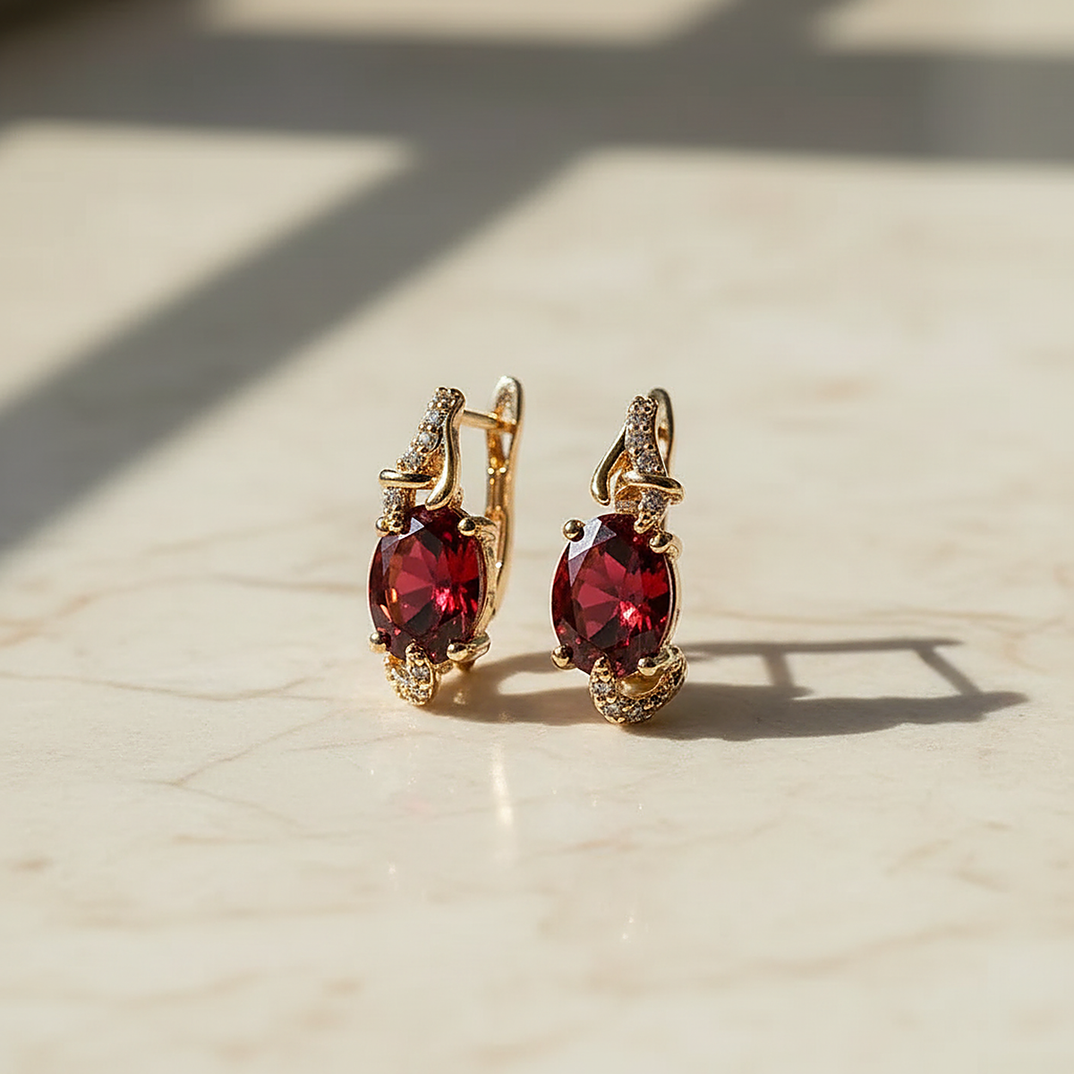 Boucles d’oreilles Zelie en rubis
