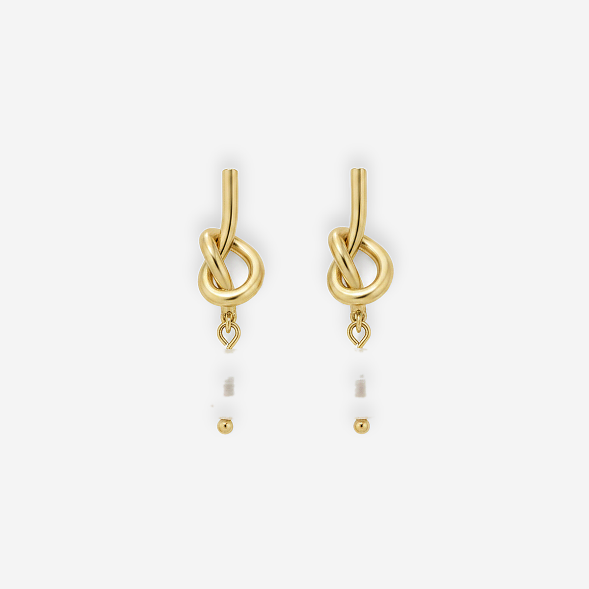 Knotted Gold Pearl Earrings