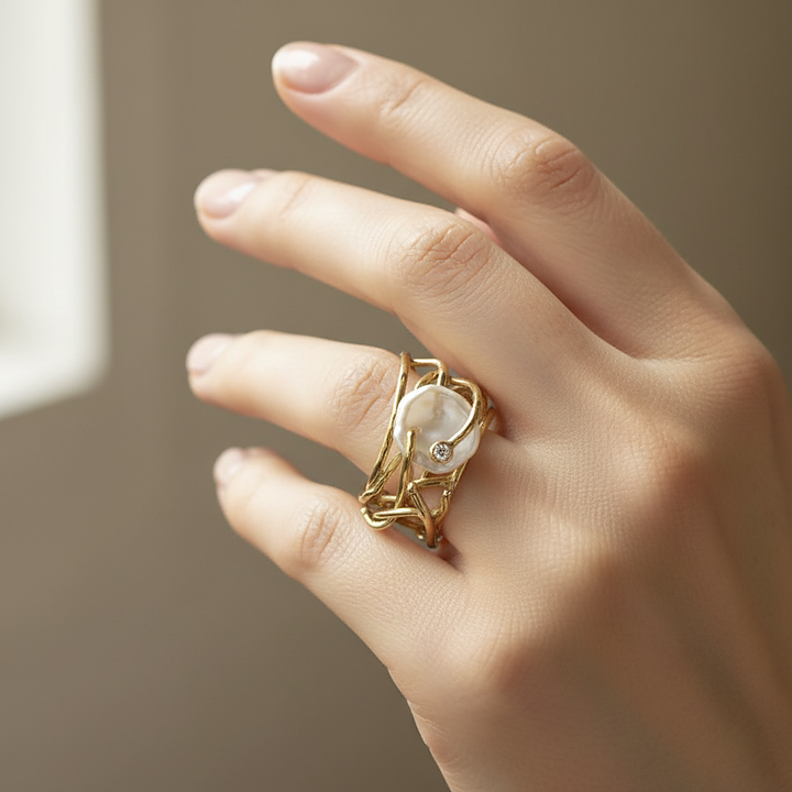 Anello Adeline con perla