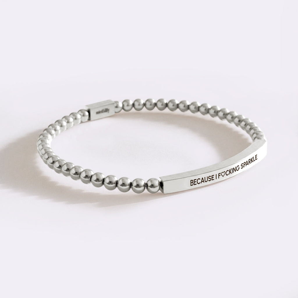 Because I F♡cking Sparkle Goldperlen Armband Inspiriert