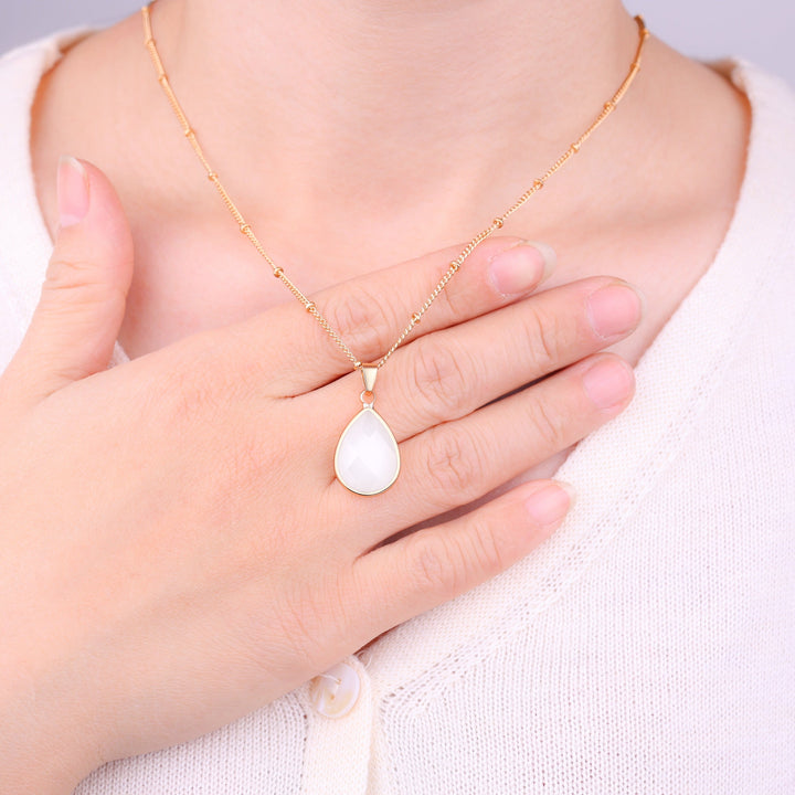 Birthstone Drop Pendant Necklace