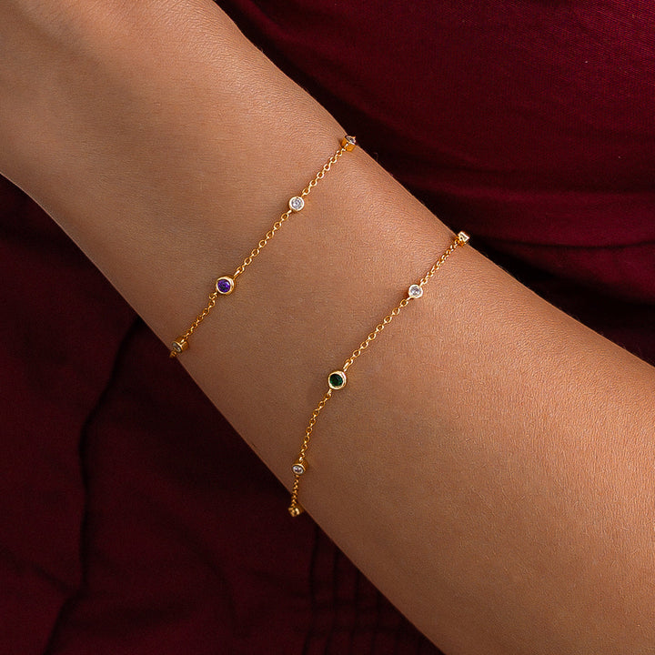 November Birthstone Station Bracelet