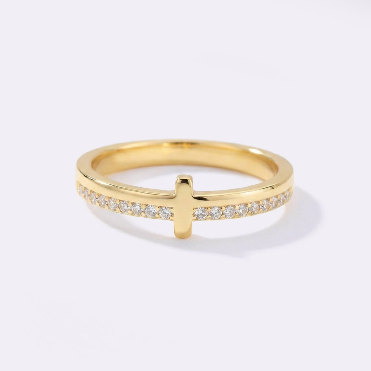 Lass Gott die Kontrolle haben Goldener Kreuzring