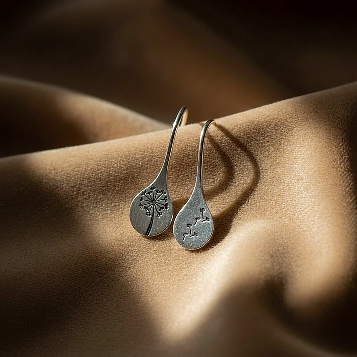 Boucles d'Oreilles Vintage Fleur Argentée