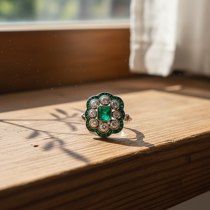Bague Aurore en émeraude