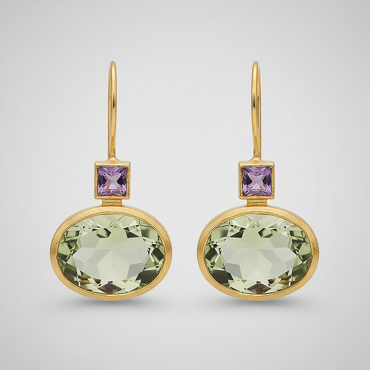 Pendientes Vintage Verdes de Oro