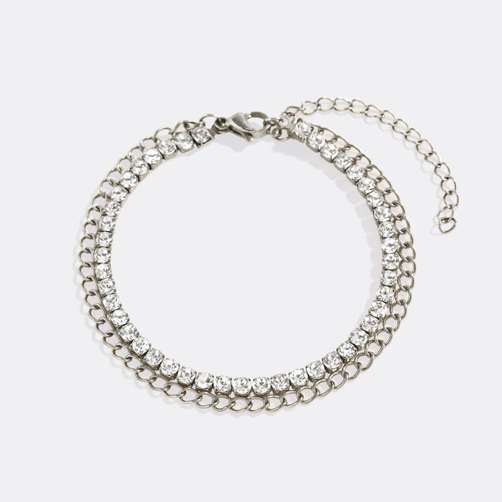 Pulseira de Ténis com Dupla Corrente